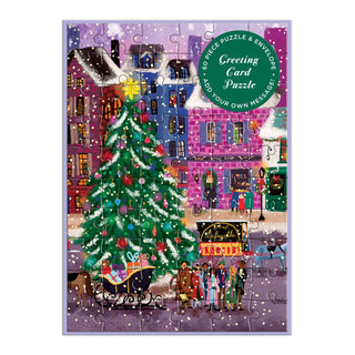 Joy Laforme Christmas Square | 60 Piece Greeting Card Jigsaw Puzzle