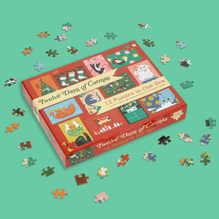 Twelve Days of Catmas | 12 (Twelve) 48 Piece Jigsaw Puzzles