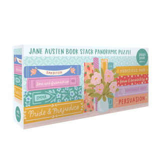 Jane Austen Book Stack | 400 Piece Panoramic Jigsaw Puzzle