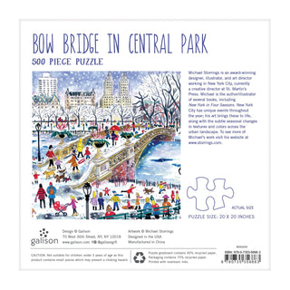 Michael Storrings Bow Bridge in Central Park | 500 Piece Jigsaw Puzzle